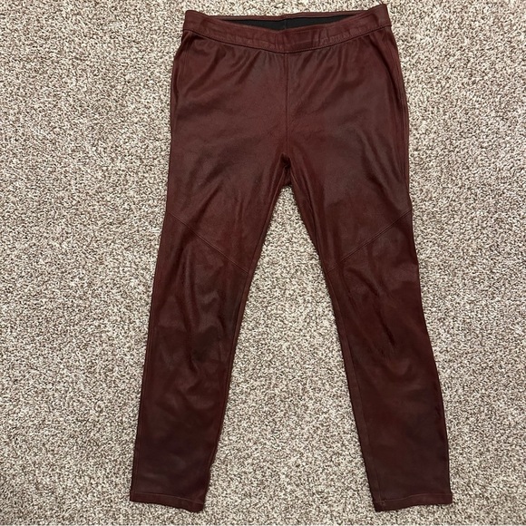 Free People Pull On Vegan Suede Like Legging Burgundy Skinny Pant, Size 29 - Picture 5 of 14